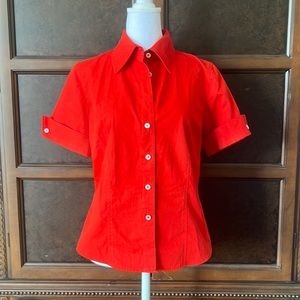 Short sleeve button up top